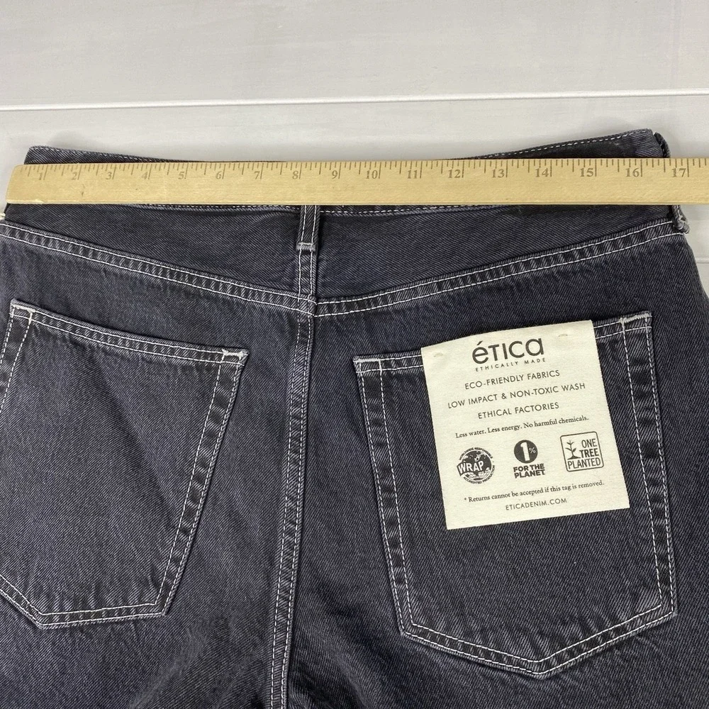 Etica Women Sz 28 Haven Relaxed Button Fly Shorts Cut-off Distressed Black Pearl